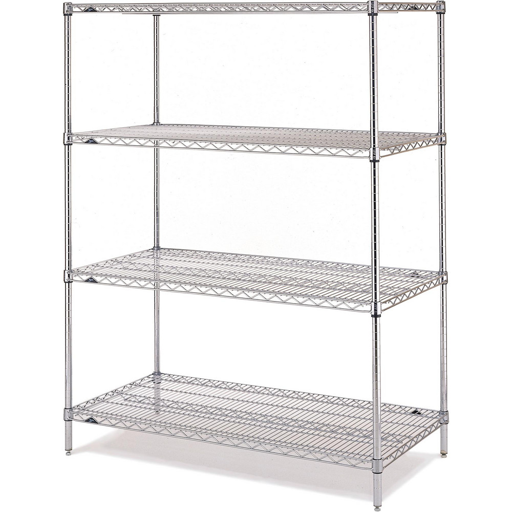 Starter Unit Wire Shelving: 2,000 lb Shelf Capacity, 4 Shelves - 21" Wide, 30" Deep, 63" High