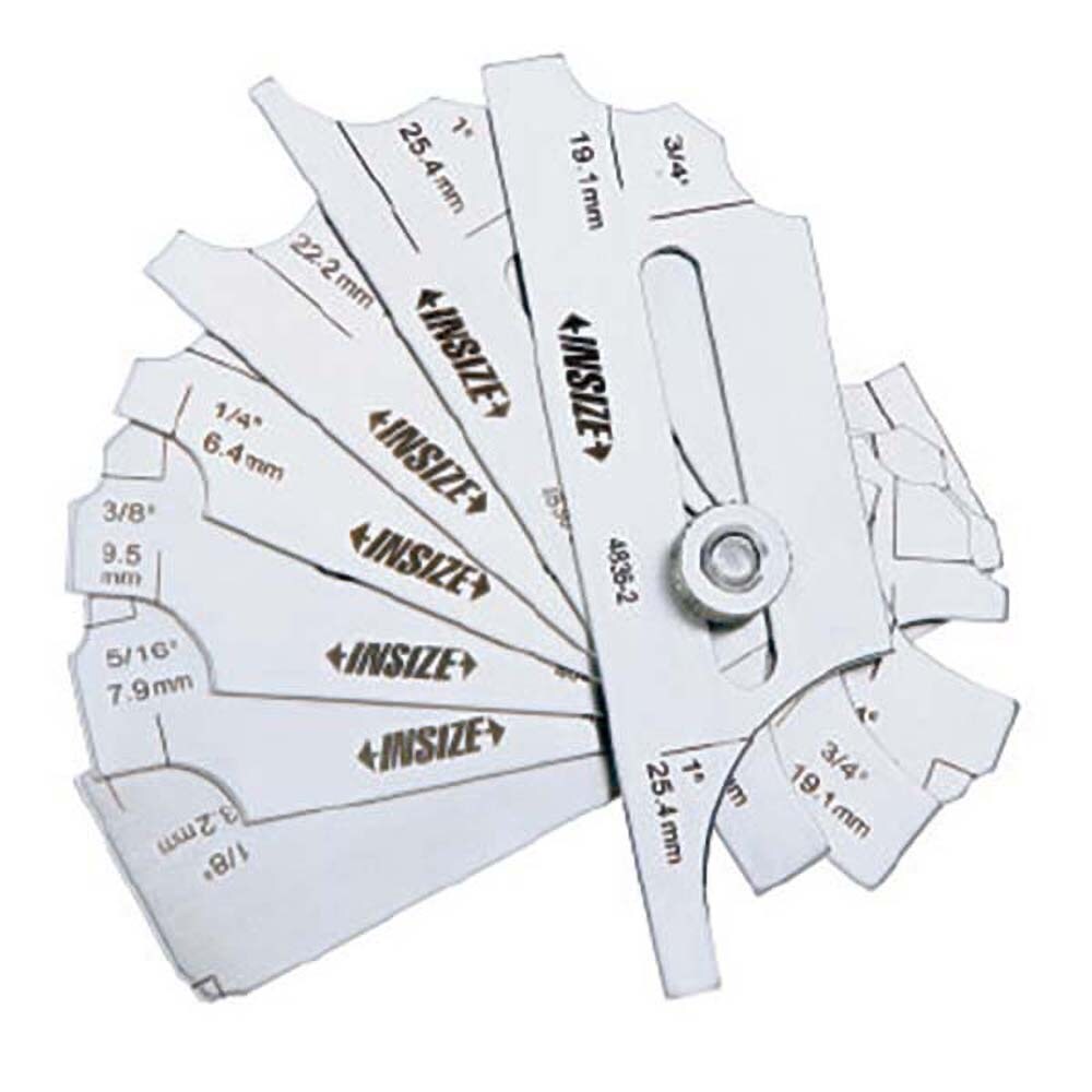 Welding Inspection Gages; Type: Fillet Gage ; Applications: Welding Inspection ; Material: Stainless Steel ; Minimum Measurement: 1/8 (Inch); Maximum Measurement: 1 (Inch)