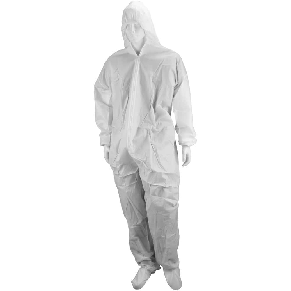 Disposable Coveralls: Size 5X-Large, PP, Fly Front Closure