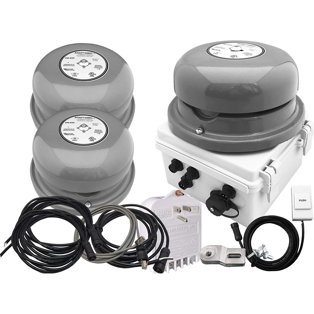 Bells, Horns & Sirens; Type: IP Bell ; Explosion Proof: No ; Weatherproof: Yes ; Vibrating: Yes ; Color: Gray ; Voltage: 24V ac