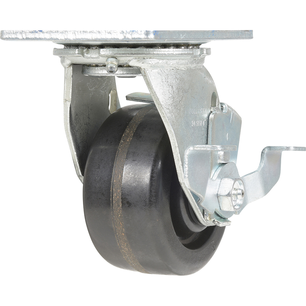 Standard Casters; Mount: With Holes; Bearing Type: Roller; Wheel Dia (Inch): 4; Wheel Width (Inch): 2; Load Capacity (Lb. - 3 Decimals): 800.000; Wheel Material: Phenolic; Wheel Color: Black; Overall Height (Inch): 5-1/2