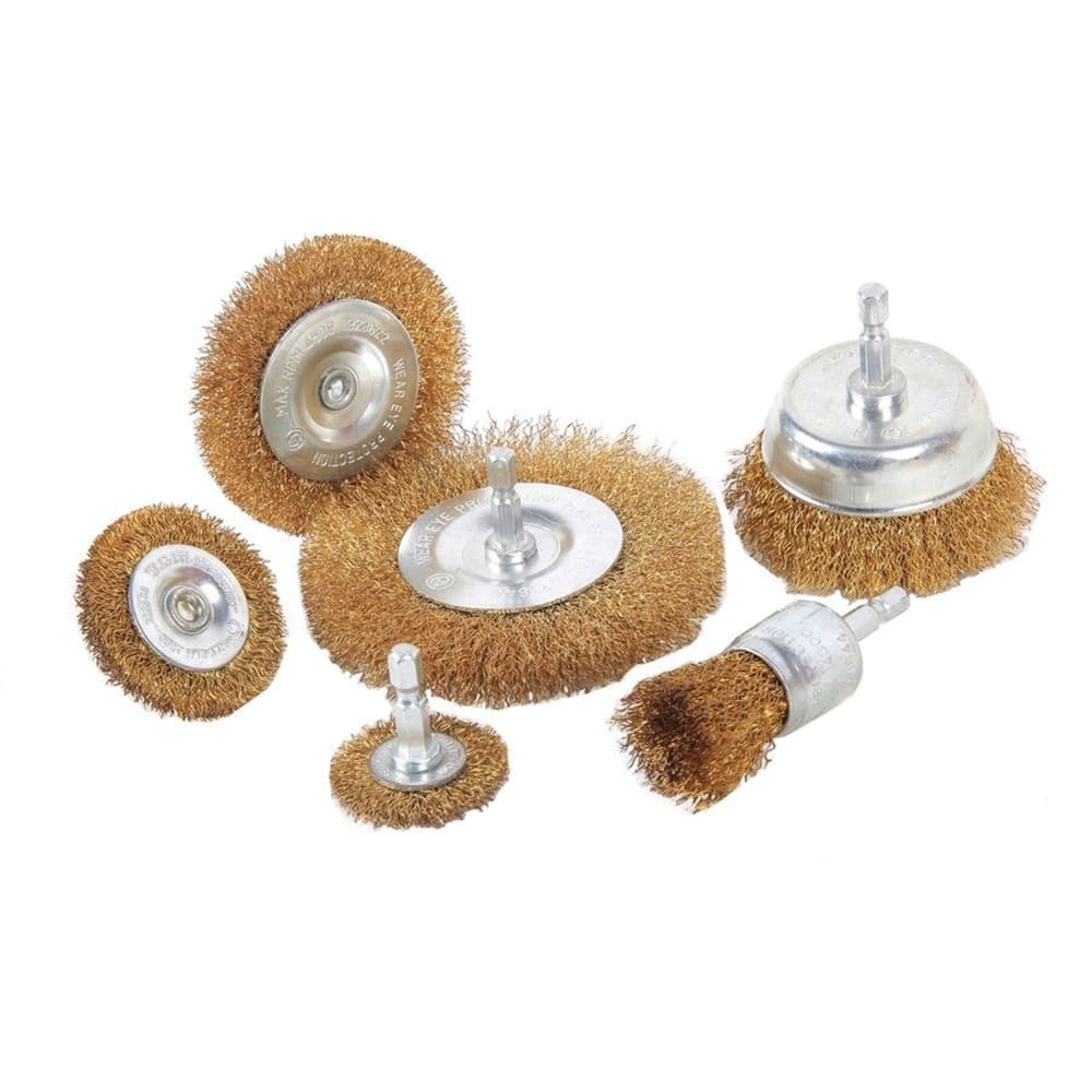 Mibro - Power Brush Sets; Set Includes: 3″ Crimped Wire Cup Brush; 3″  Knotted Wire Cup Brush; 4″ Knotted Wire Wheel Brush; 4″ Stringer Bead  Knotted Wire Wheel Brush; M10x1.5 Wire Brush