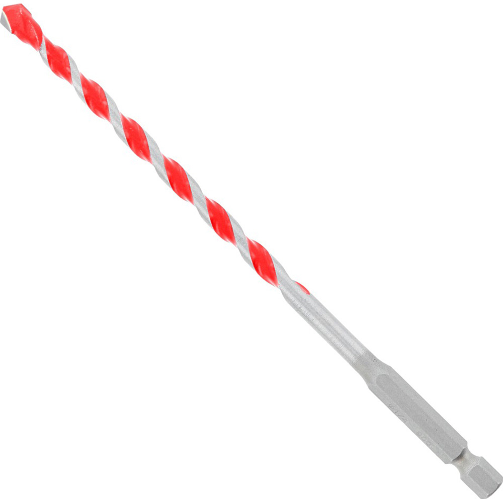Freud | DIABLO Rotary Hammer Drill Bit: 1/4" Dia, 1/4" Hex Shank, 2 Flute, Carbide Tipped & High Speed Steel - 4" Flute Length, 6" OAL | Part
