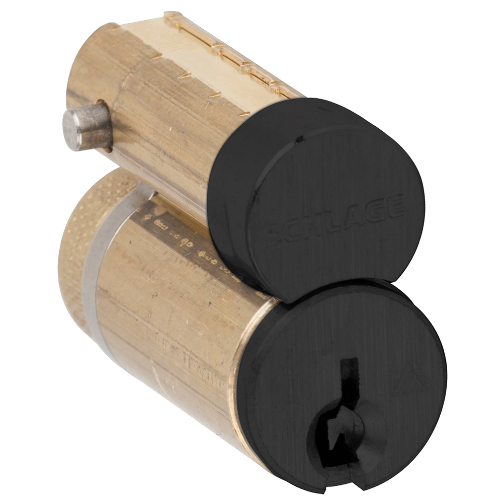 Schlage Cylinders; Type: Removeable Core ; Keying: S123 Keyway ; Number of Pins: 6 ; Material: Brass ; Finish/Coating: Black | Part #23-030 S123 622