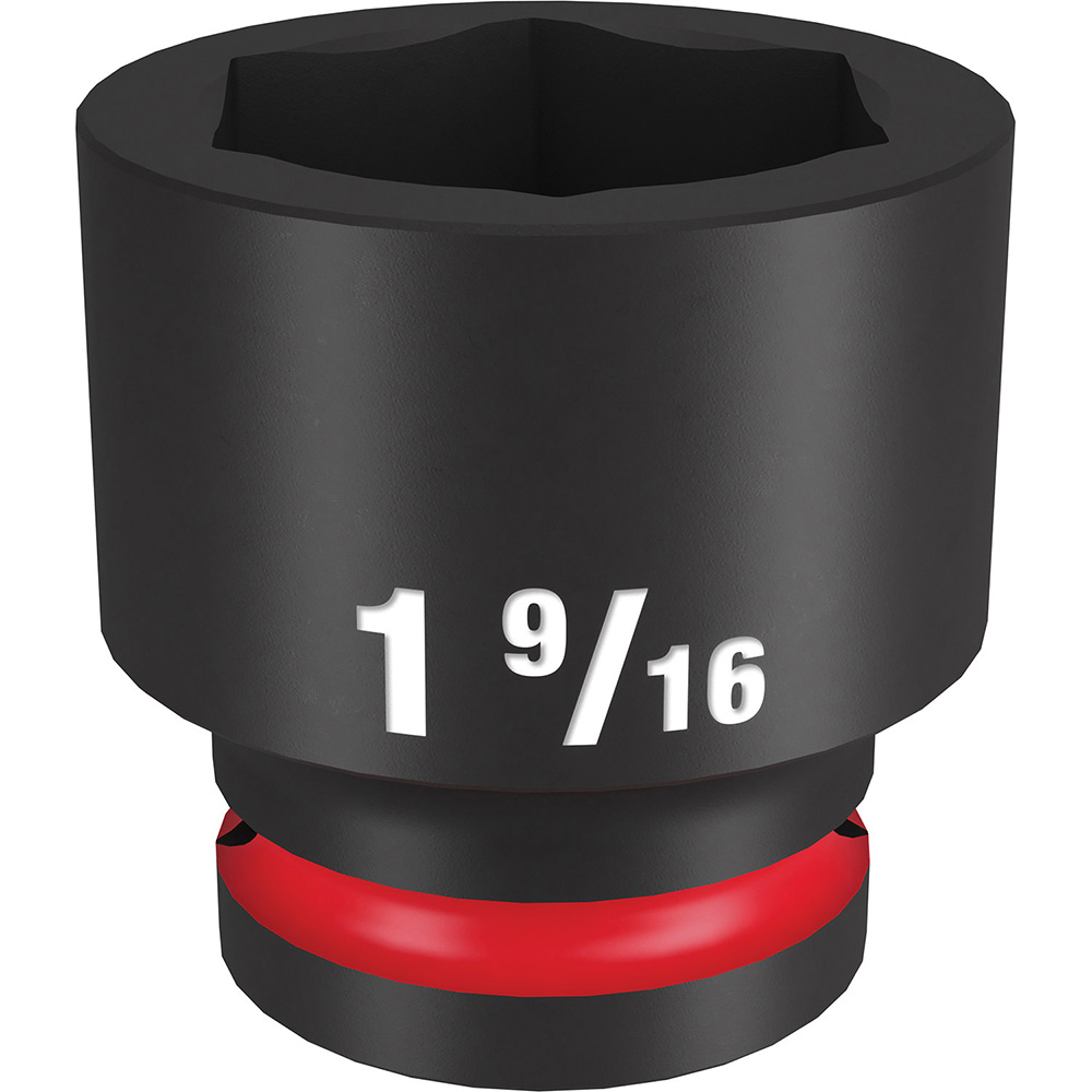 Impact Socket: 3/4" Drive, 1-9/16" Socket, Hex Drive - 6 Point, Black Phosphate