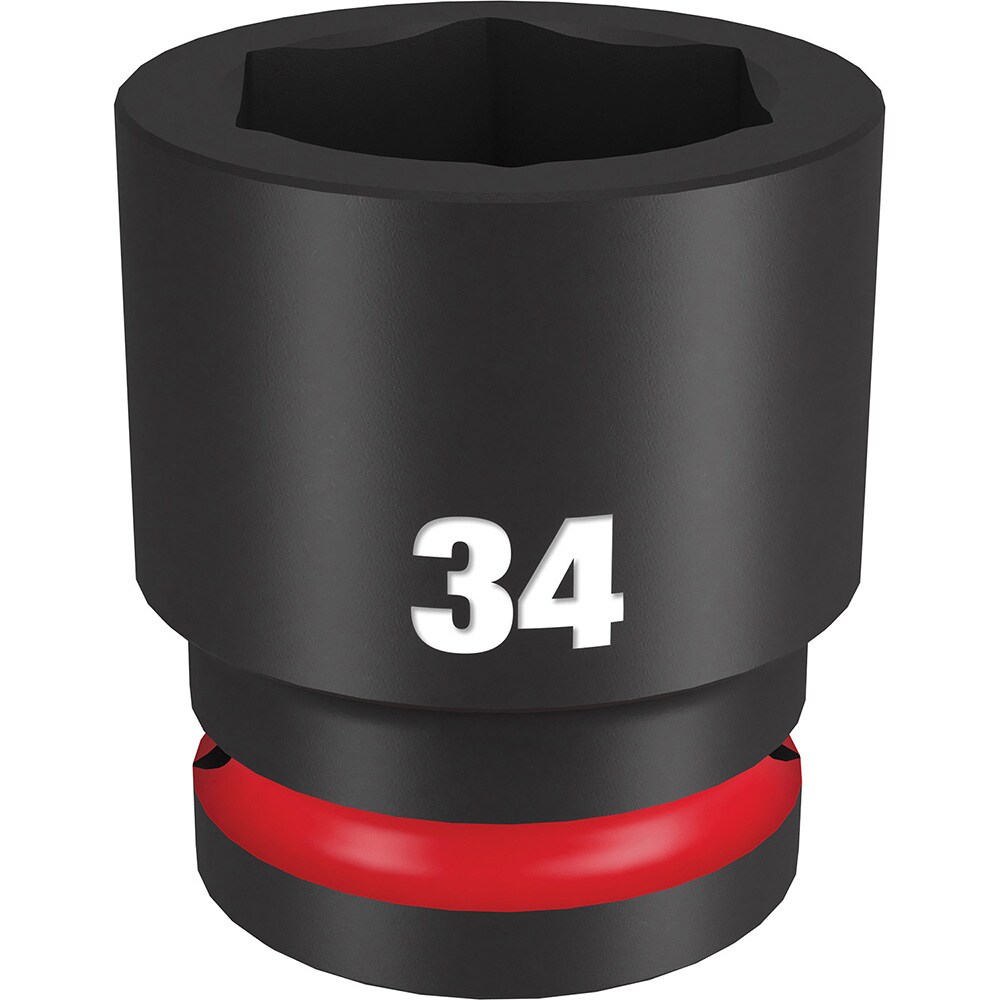 Impact Socket: 3/4" Drive, 34mm Socket, Hex Drive