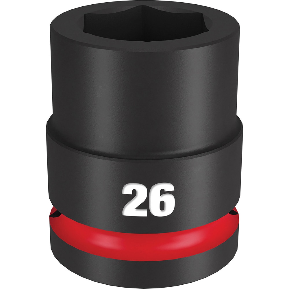 Impact Socket: 3/4" Drive, 26mm Socket, Hex Drive