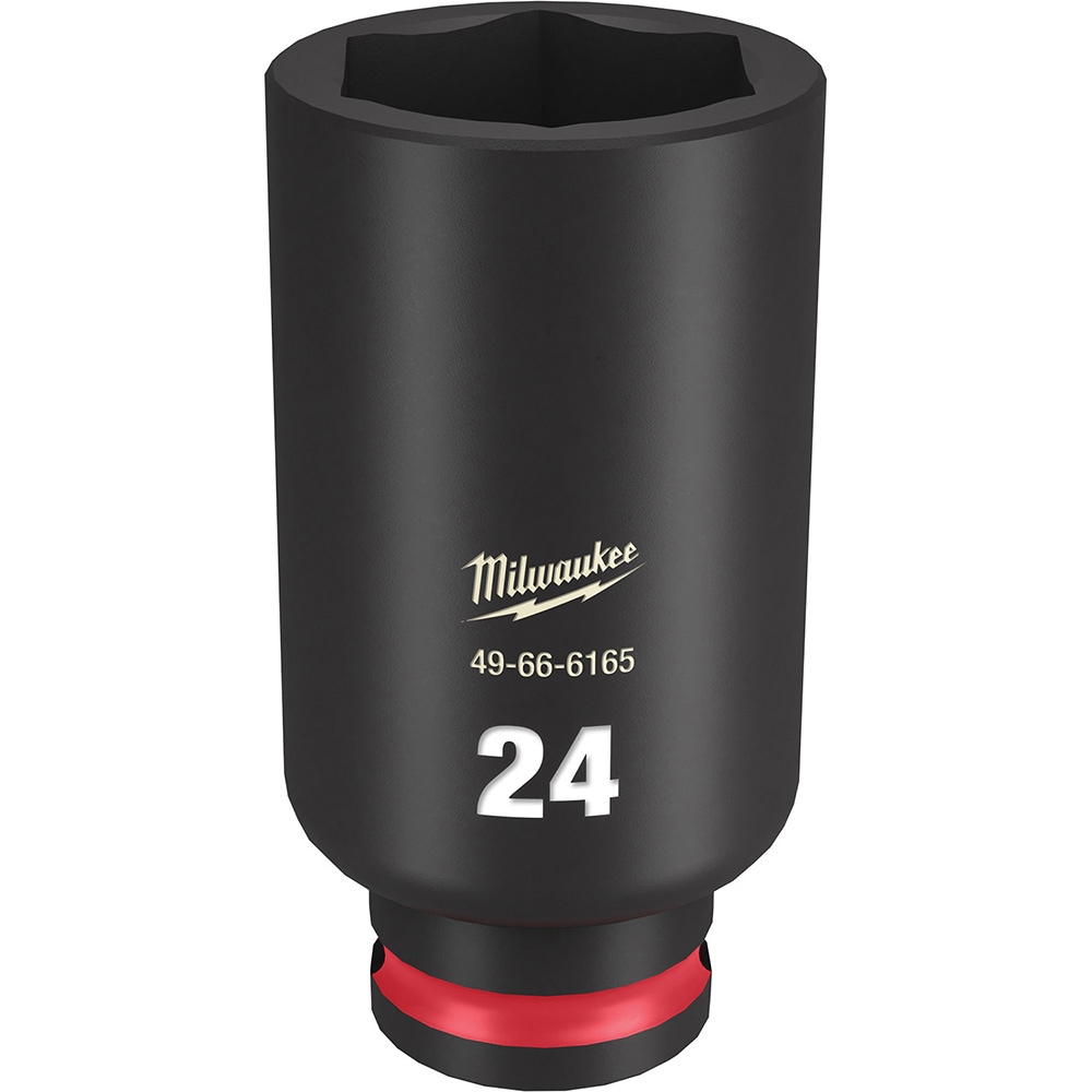Impact Socket: 3/8" Drive, 24mm Socket, Hex Drive