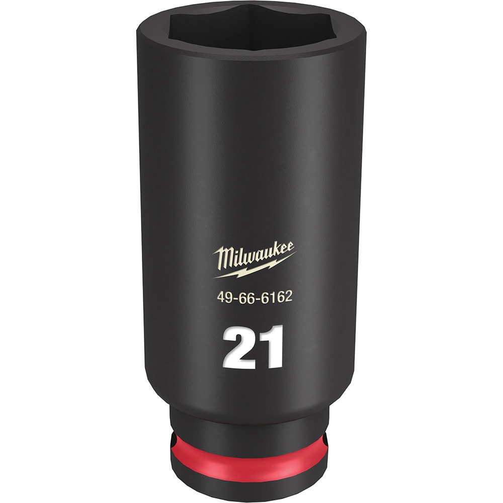 Impact Socket: 3/8" Drive, 21mm Socket, Hex Drive