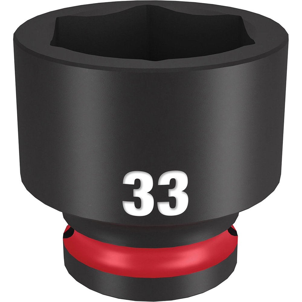 Impact Socket: 1/2" Drive, 33mm Socket, Hex Drive