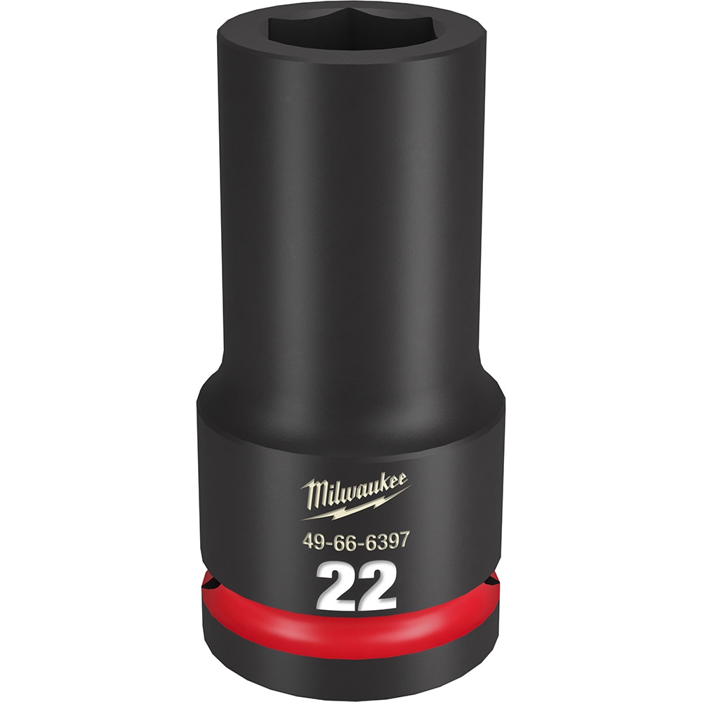 Impact Socket: 3/4" Drive, 22mm Socket, Hex Drive