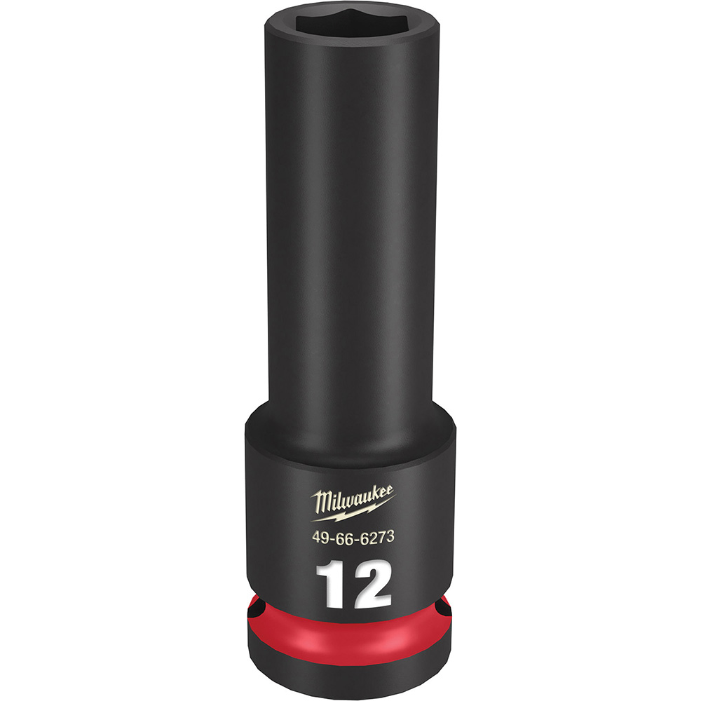 Milwaukee Tool Impact Socket 1/2" Drive, 12mm Socket, Hex Drive