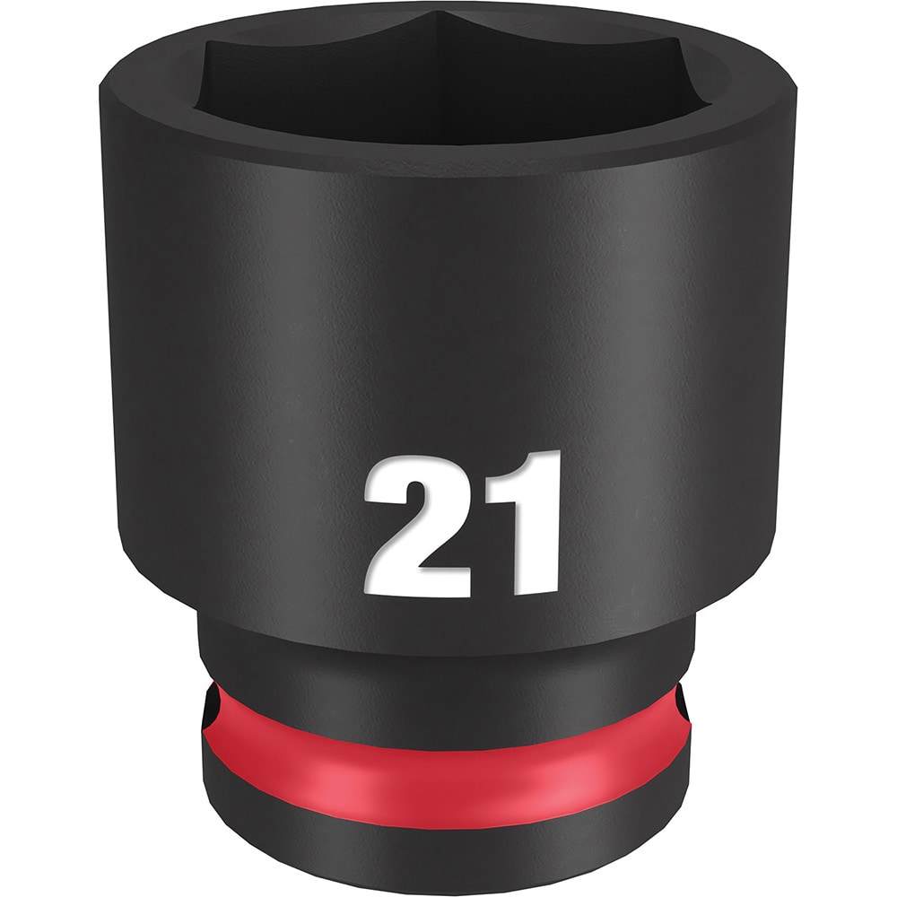 Impact Socket: 3/8" Drive, 21mm Socket, Hex Drive