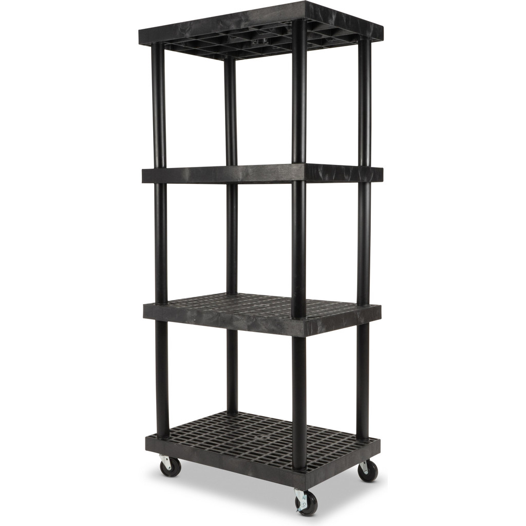 SPC Industrial | Mobile DuraShelf Shelf Utility Cart: 36" Long, 24" Wide, HDPE, 600 lb Capacity | Part #MDS3624x4