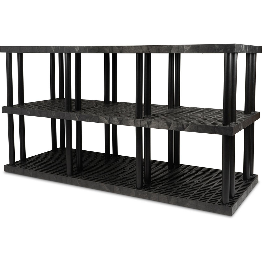 SPC Industrial Plastic Shelving; 36X51X96" 3025LB BLK DURASHELF FIXED