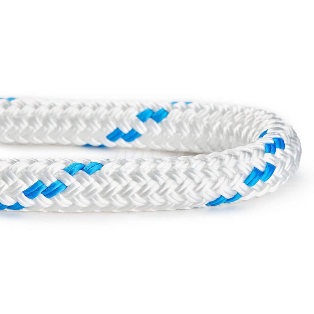 Orion Cordage 660240-00600-00 Rope; Rope Construction: 3 Strand Twisted ; Material: Polyester ; Work Load Limit: 60lb ; Color: White; Green ; Maximum Temperature (F) ( - 0 Decimals): 265 ; Breaking Strength: 18500 