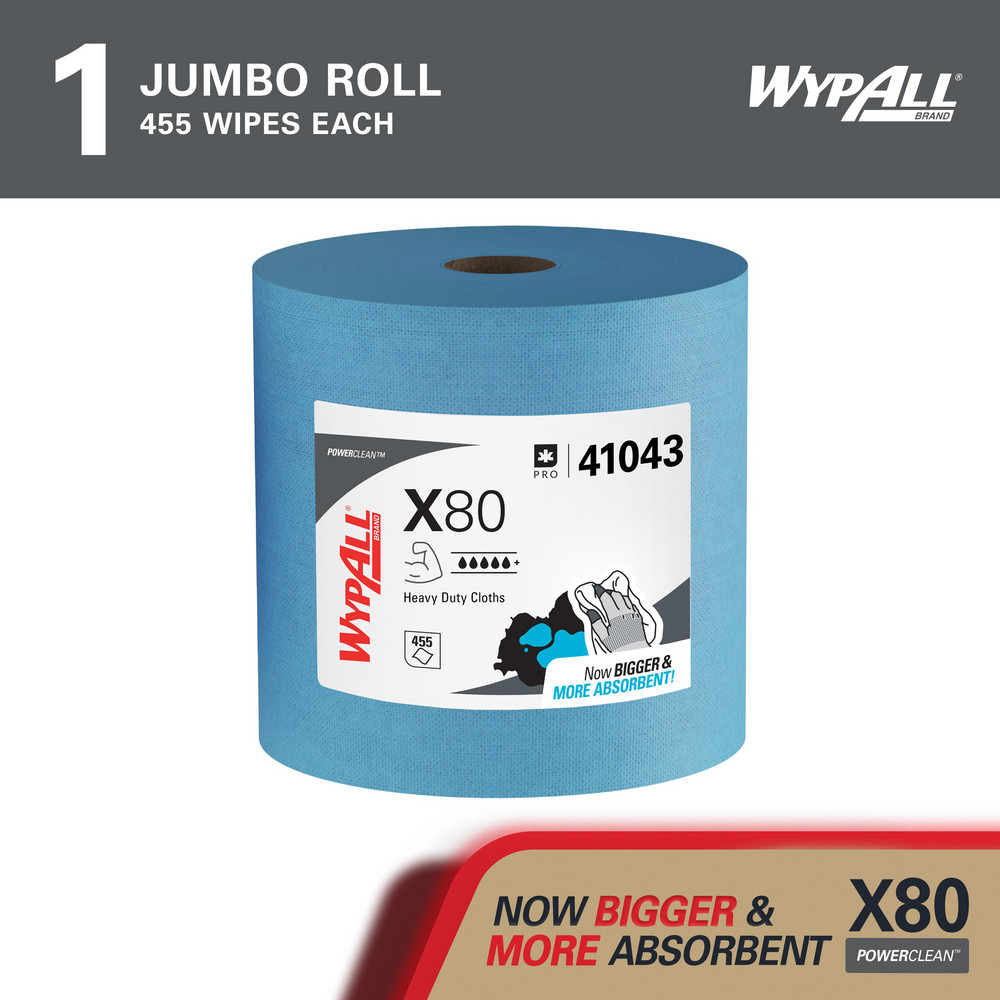 WypAll - PowerClean™ x80 Heavy Duty Cloths (41043), Jumbo Roll