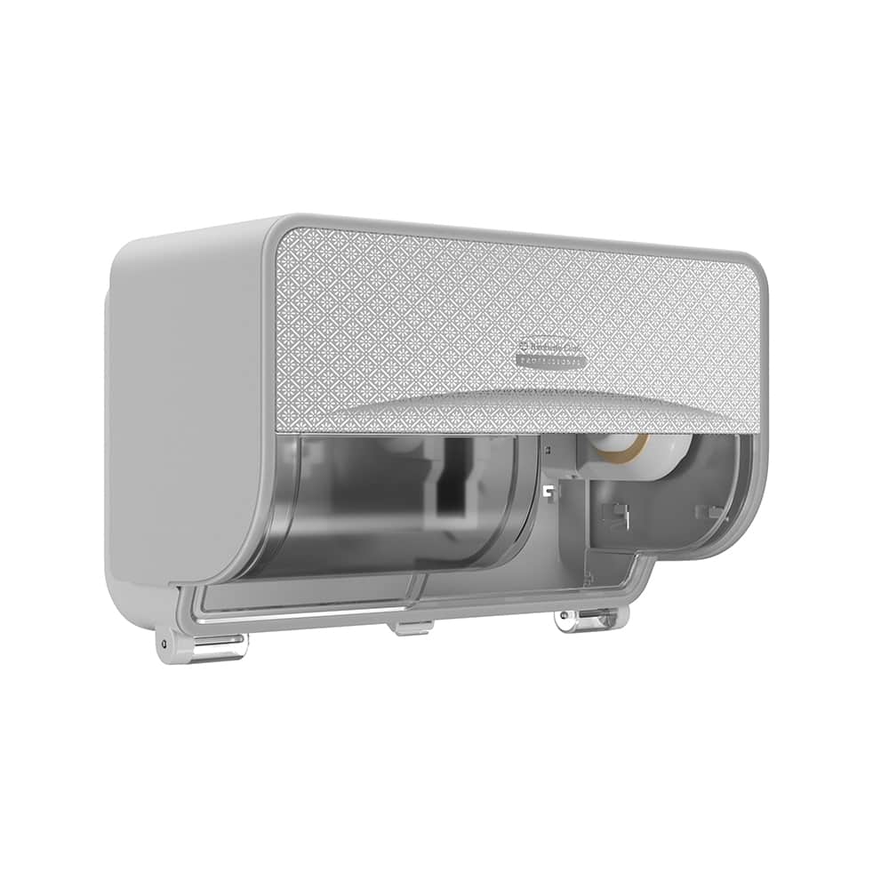 ICON Coreless Standard Roll Toilet Paper Dispenser 2 Roll Horizontal, Silver Mosaic Design Faceplate; 1 Dispenser and Faceplate per Case