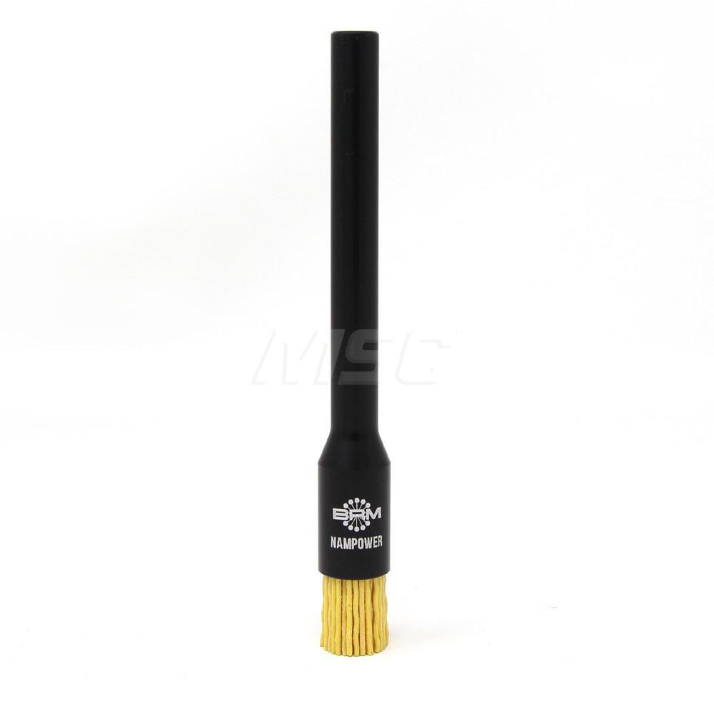 End Brushes: 1/2" Dia, 0.04" Wire Dia, Ceramic & Nylon, Crimped Wire