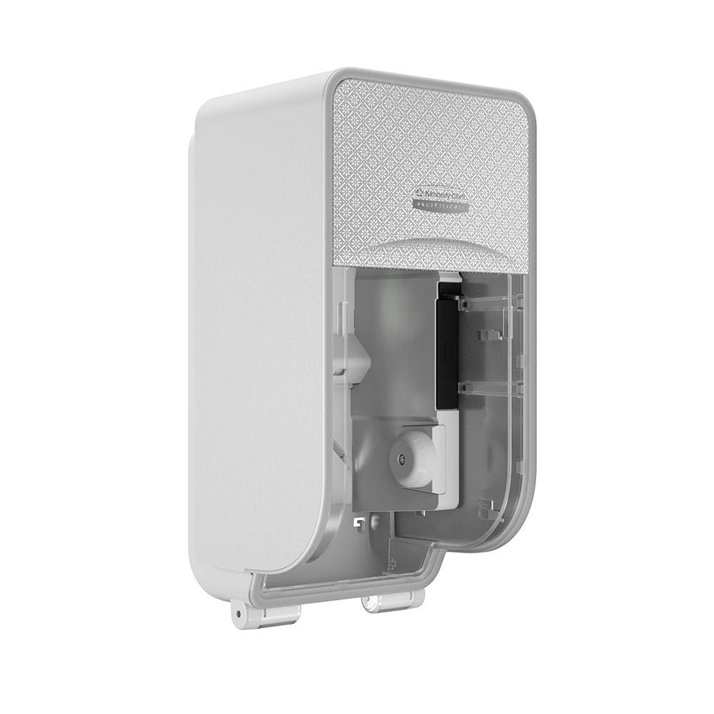 ICON Coreless Standard Roll Vertical Toilet Paper Dispenser 2 Roll, with Silver Mosaic Design Faceplate, 12.95" x 6.5" x 6.35"