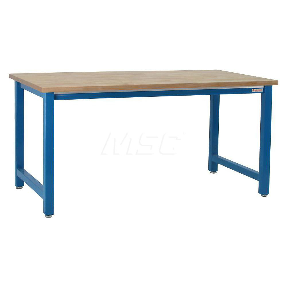 BenchPro Work Bench 96" Wide, 30 to 36" High, Oiled, Maple Top