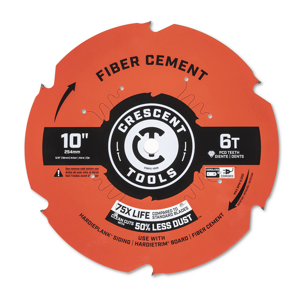 Crescent Wet & Dry Cut Saw Blade 10" Dia, 5/8" Arbor Hole, 0.087