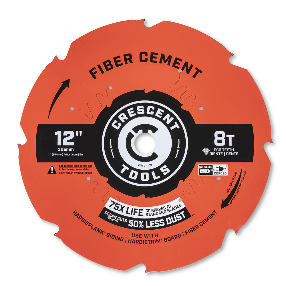 Crescent Wet & Dry Cut Saw Blade 12" Dia, 1" Arbor Hole, 0.094" Kerf