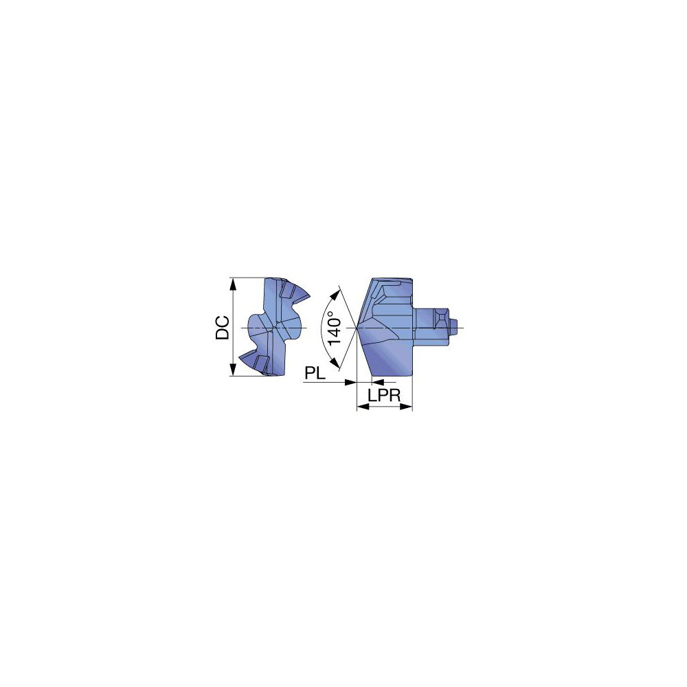 Replaceable Drill Tip: DMP111 AH9130, 0.4373" Dia, 140 deg Point, Grade AH9130