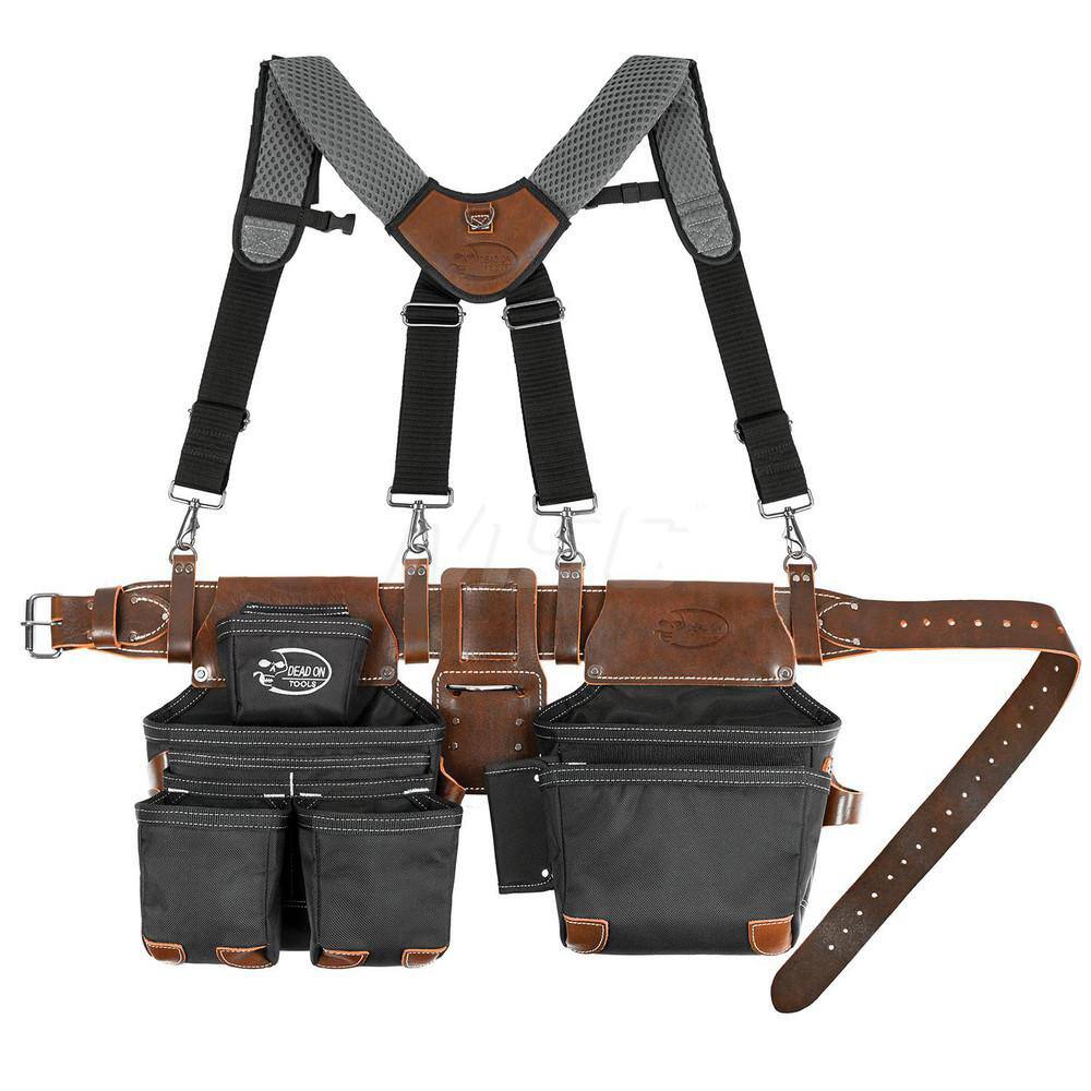 Tool Aprons & Tool Belts; Tool Type: Belts & Suspenders ; Minimum Waist Size: 30 ; Maximum Waist Size: 52 ; Material: Leather ; Number of Pockets: 5.000 ; Color: Black