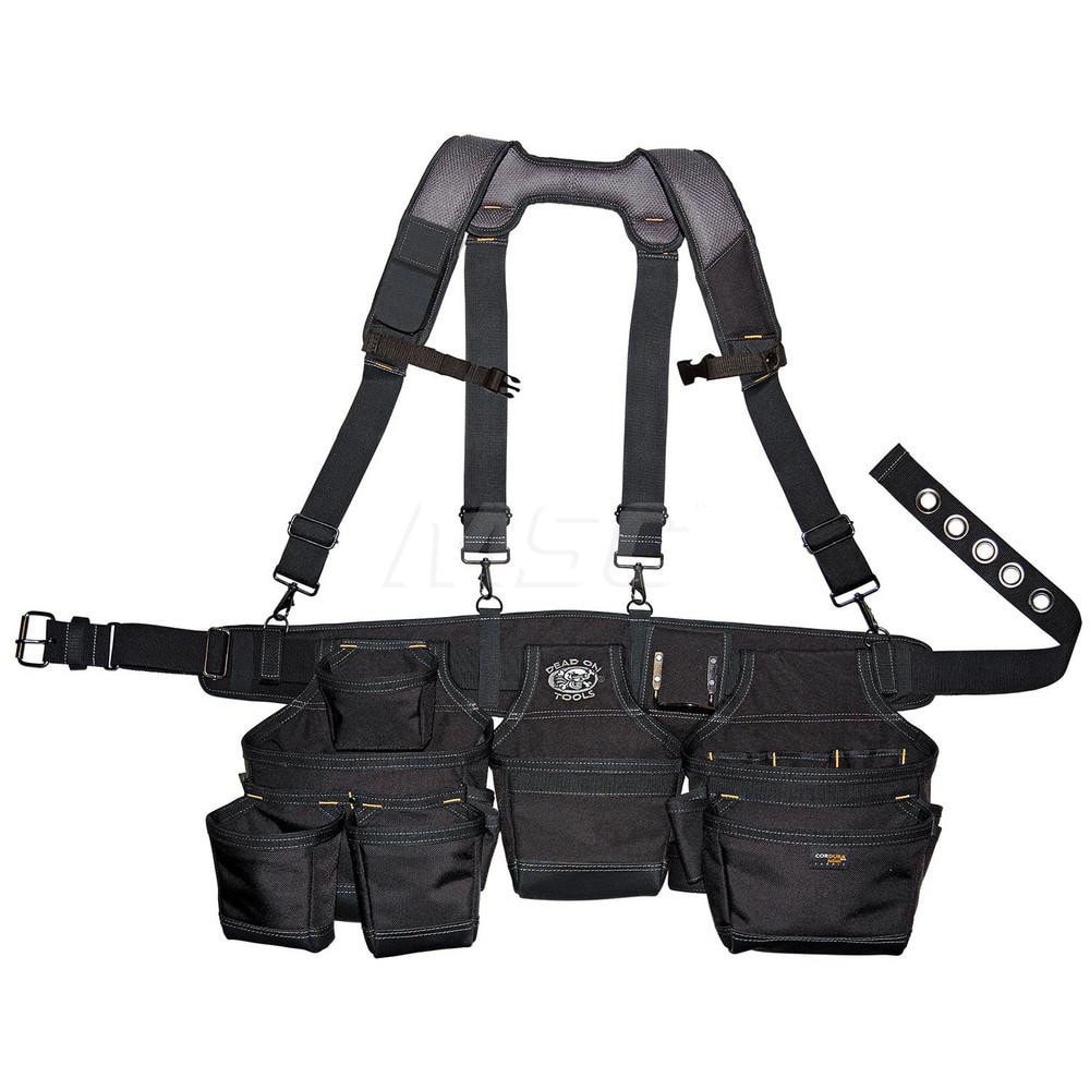 Tool Aprons & Tool Belts; Tool Type: Belts & Suspenders ; Minimum Waist Size: 30 ; Maximum Waist Size: 52 ; Material: Nylon ; Number of Pockets: 19.000 ; Color: Black