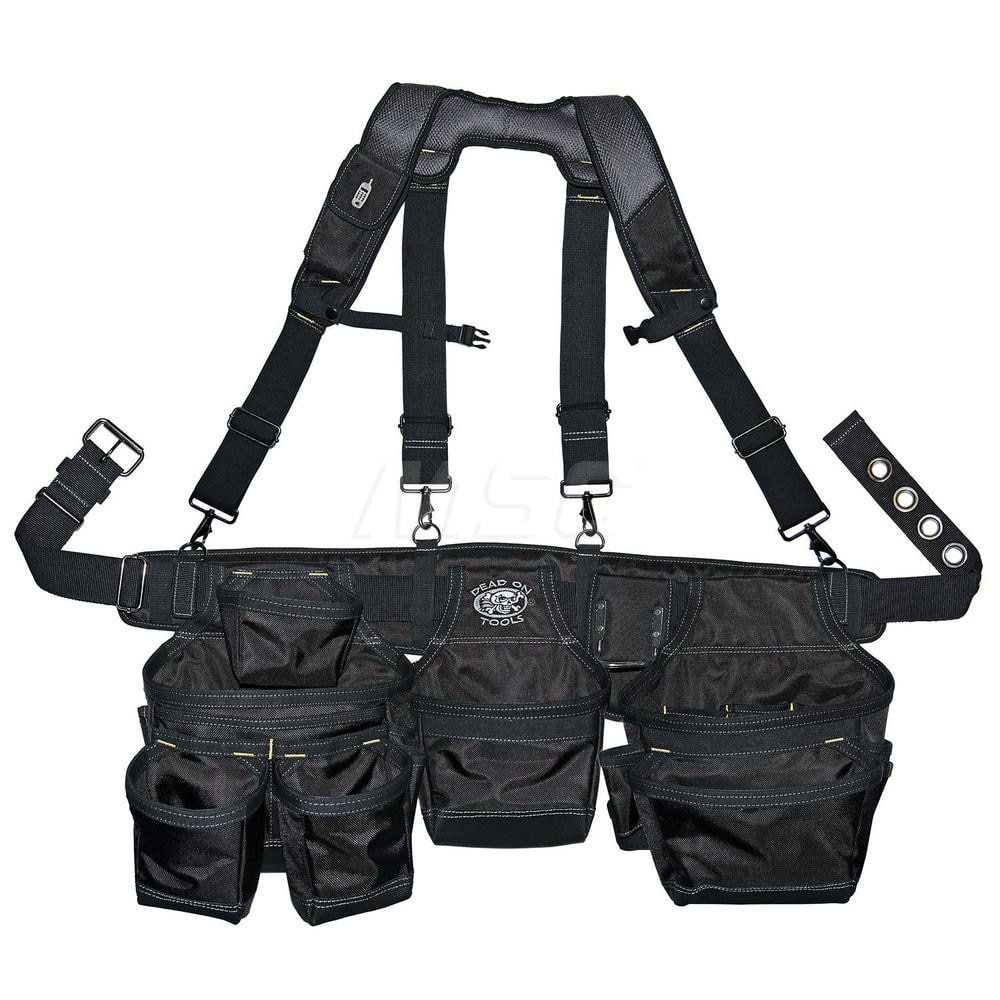 Tool Aprons & Tool Belts; Tool Type: Belts & Suspenders ; Minimum Waist Size: 30 ; Maximum Waist Size: 52 ; Material: Polyester ; Number of Pockets: 19.000 ; Color: Black