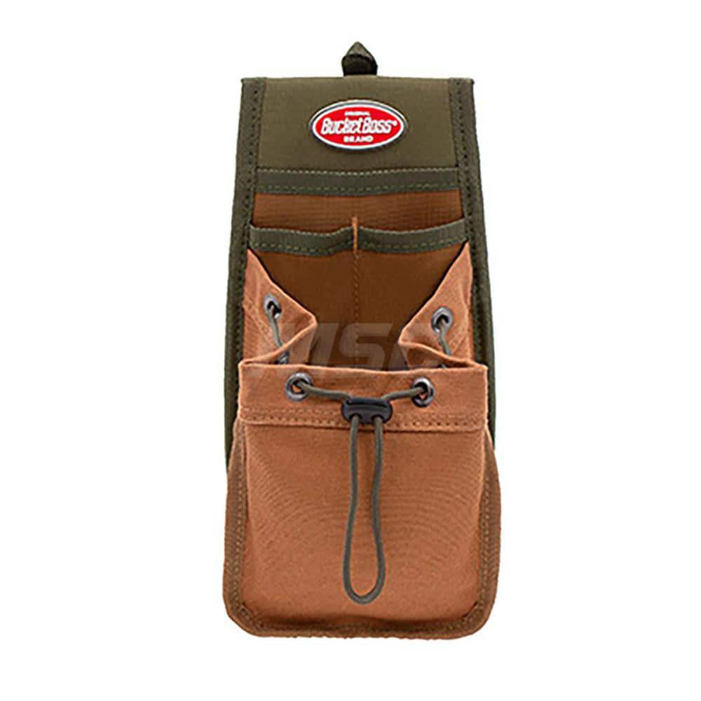 Tool Pouch: 4 Pockets, Polyester, Brown