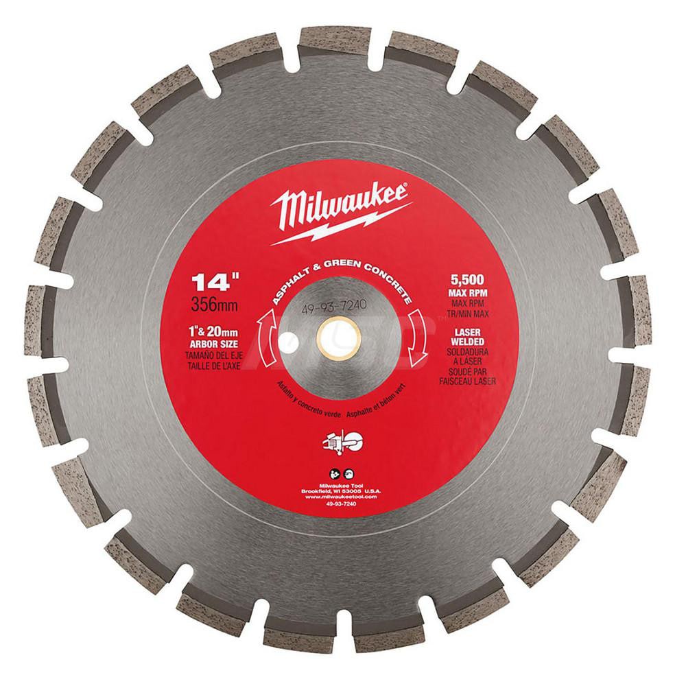 Milwaukee Tool 49-93-7240 Wet & Dry Cut Saw Blade: 14" Dia, 1" Arbor Hole, 1/8" Kerf Width Image