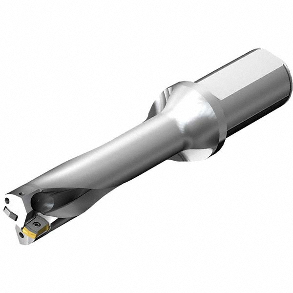 Indexable Insert Drill: DS20-D3700L40-04, 37.00 mm Max Dia, 149.00 mm Max Depth, 4xD, 40.00 mm Shank Dia - Weldon Flat & Flange Shank, Uses DS20 0508 Inserts, Series CoroDrill DS20