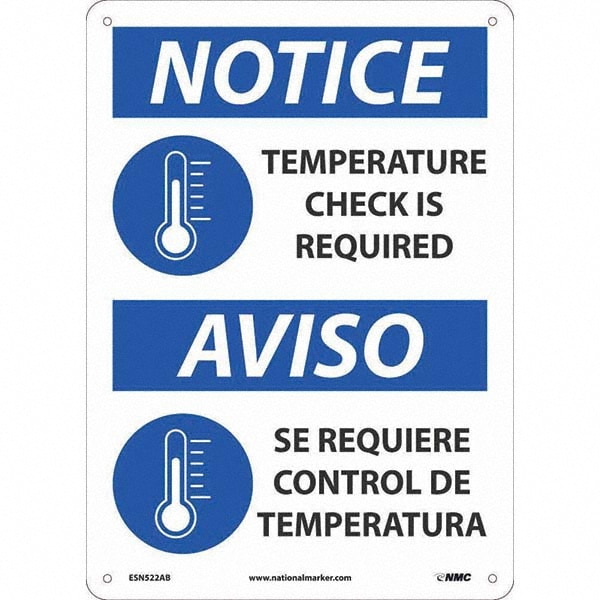 National Marker Company® M612PB Safety Sign: Temperature Check