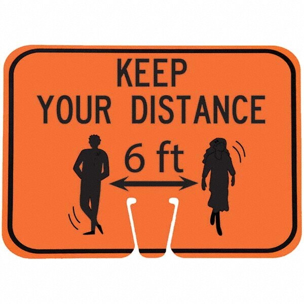 Sign: Rectangle, "Keep Your Distance 6'"