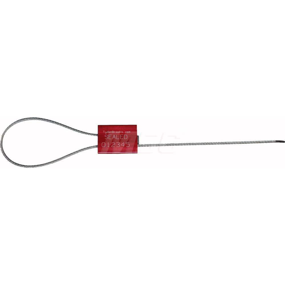 Security Seals; Type: Cable Seal; Security Seal ; Overall Length (Decimal Inch): 13.10000; 13.00 ; Operating Length: 12; 12in (Decimal Inch); Breaking Strength: 727.000 (Pounds); Material: Aluminum; Aluminum; Aluminum ; Color: Red; Various