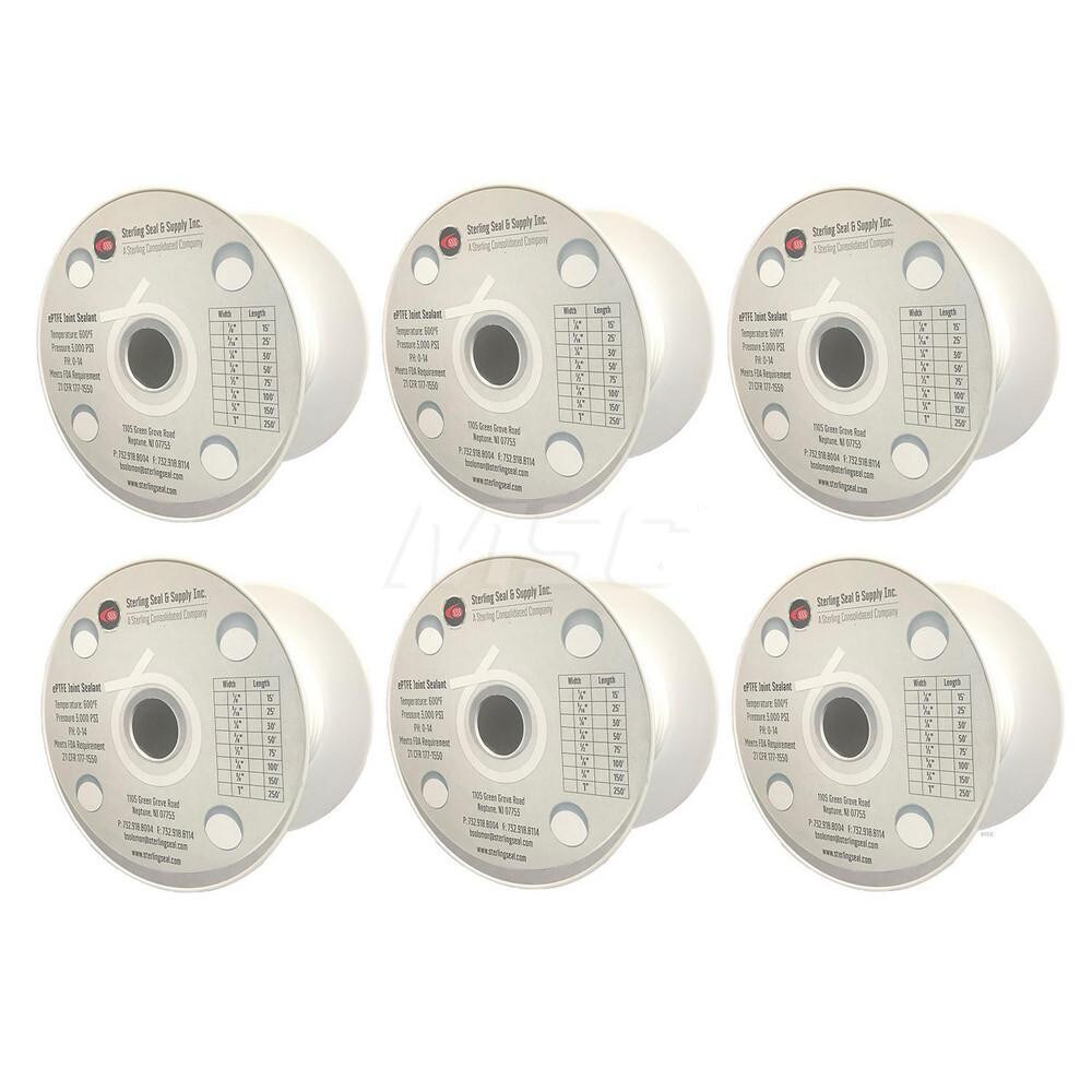 Joint Sealant: 1/4" Wide, 50' Long, Polytetrafluoroethylene