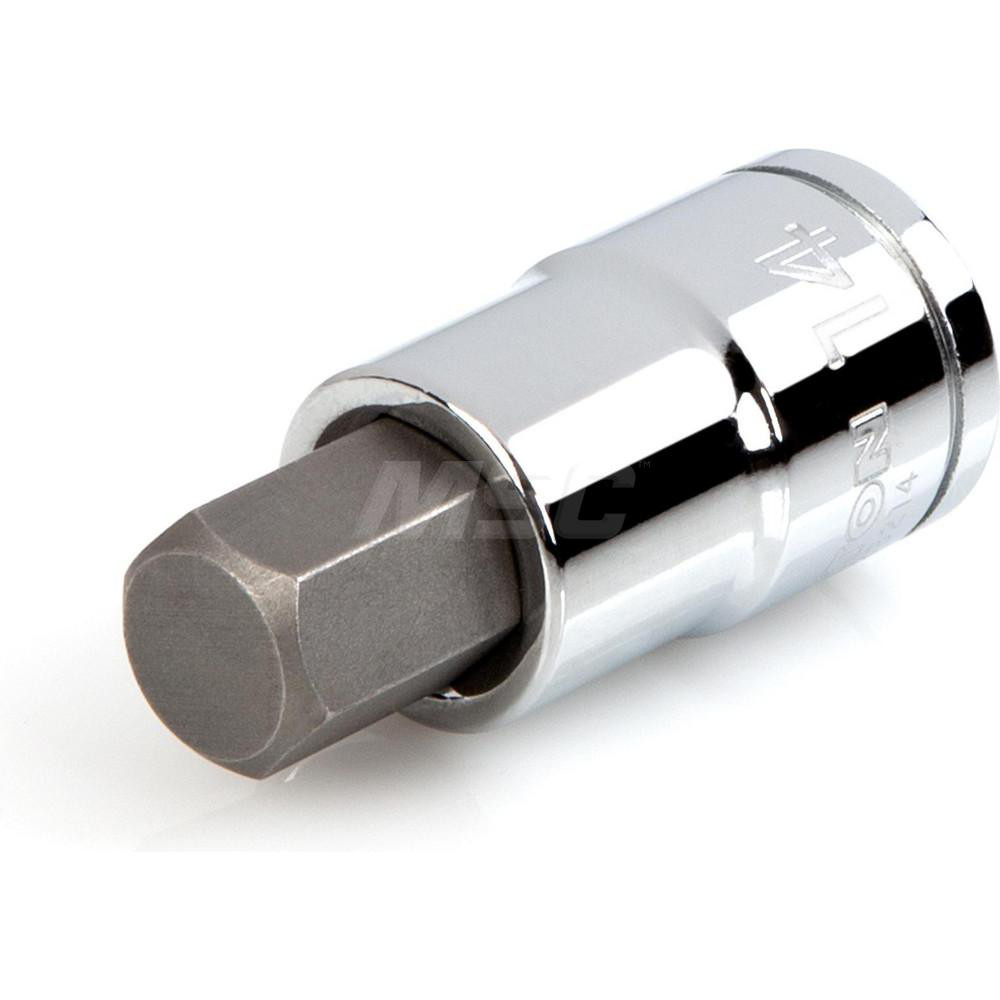 Hand Hex Bit Socket: 1/2" Drive, 0.5512" Hex - 2.2000