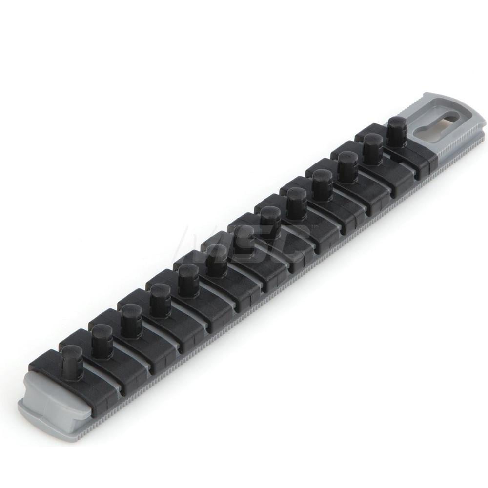 Tekton 1/4 in. Drive x 8 in. Socket Rail, 13 Clips, Gray