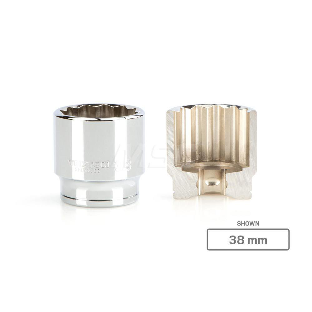 TEKTON 1/2-Zoll-Antrieb Stecknuss 36 Mm – 12-Kant, Für Doppelsechskantschrauben, Verchromt, 5 Cm Lang