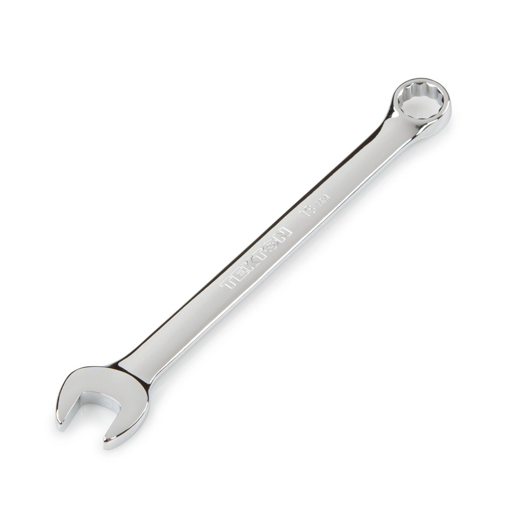 Tekton Combination Wrench: 13.00 mm Head Size, 15 deg Offset - Steel, Chrome Finish | Part #18283