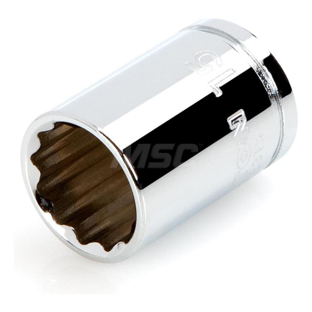 Hand Socket: 3/8" Drive, 15 mm Socket, 12-Point