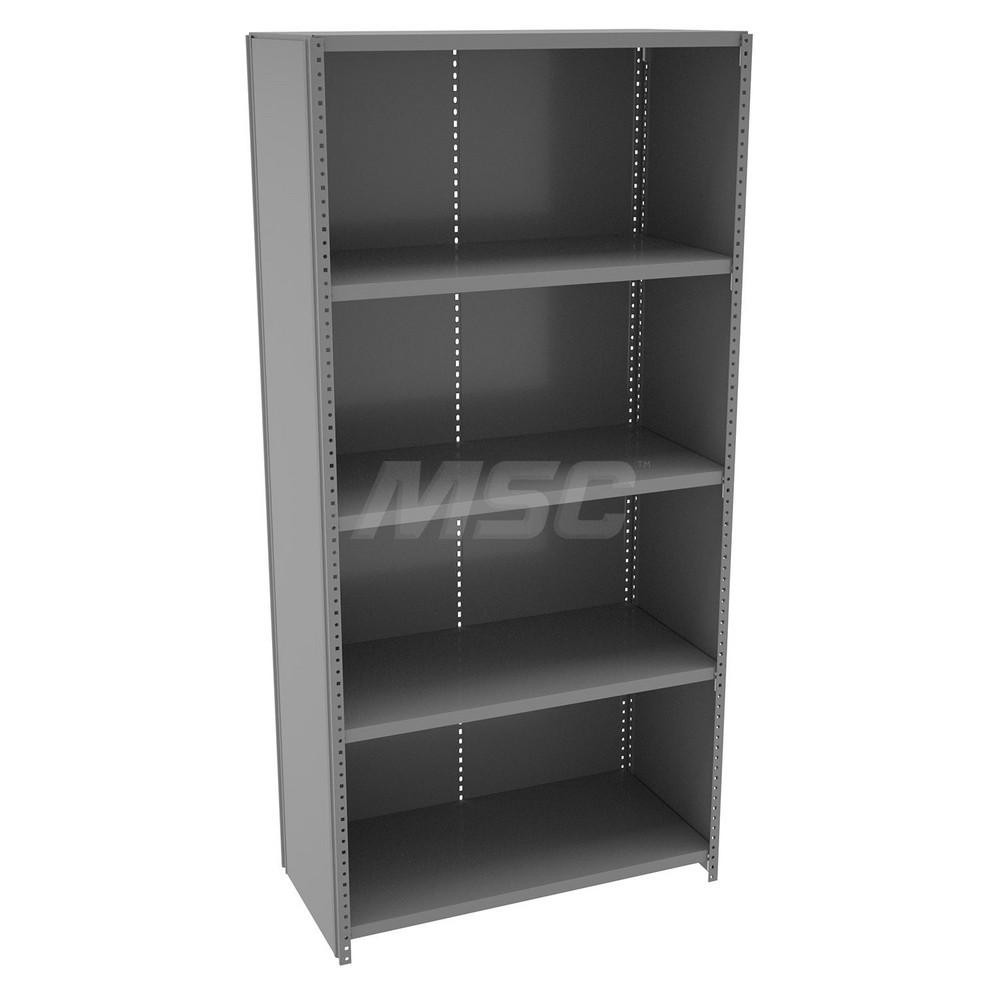 Tennsco Closed Shelving Free Standing Unit 5 Shelves, 250 lb Shelf