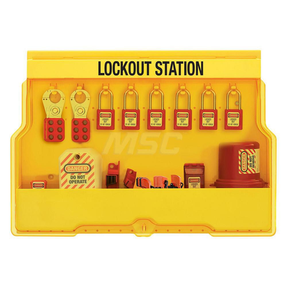 Electrical Lockout Station: Equipped, 16 Max Locks, Polycarbonate Station