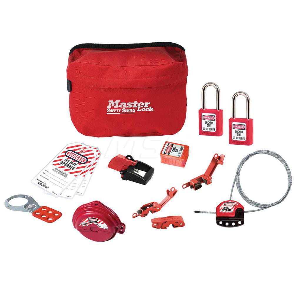 Master Lock S1010VE410KA Portable Lockout Kits; Type: Electrical & Valve Lockout Kit; Container Type: Pouch; Number of Padlocks Included: 2; Key Type: Keyed Alike 