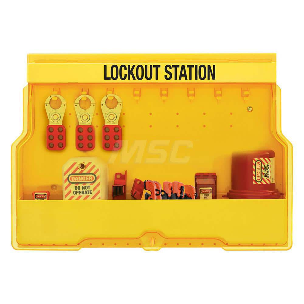 Master Lock S1850EPRE Electrical Lockout Station: Equipped, 16 Max Locks, Polycarbonate Station 
