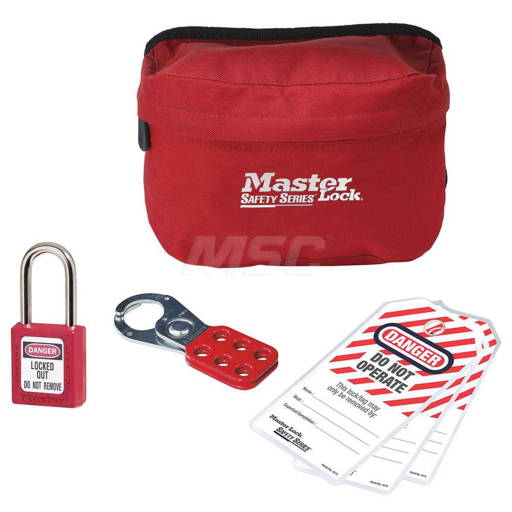 Master Lock S1010P410 Portable Lockout Kits; Type: Padlock & Hasp Kit ; Container Type: Pouch ; Number of Padlocks Included: 1 ; Key Type: Keyed Alike 