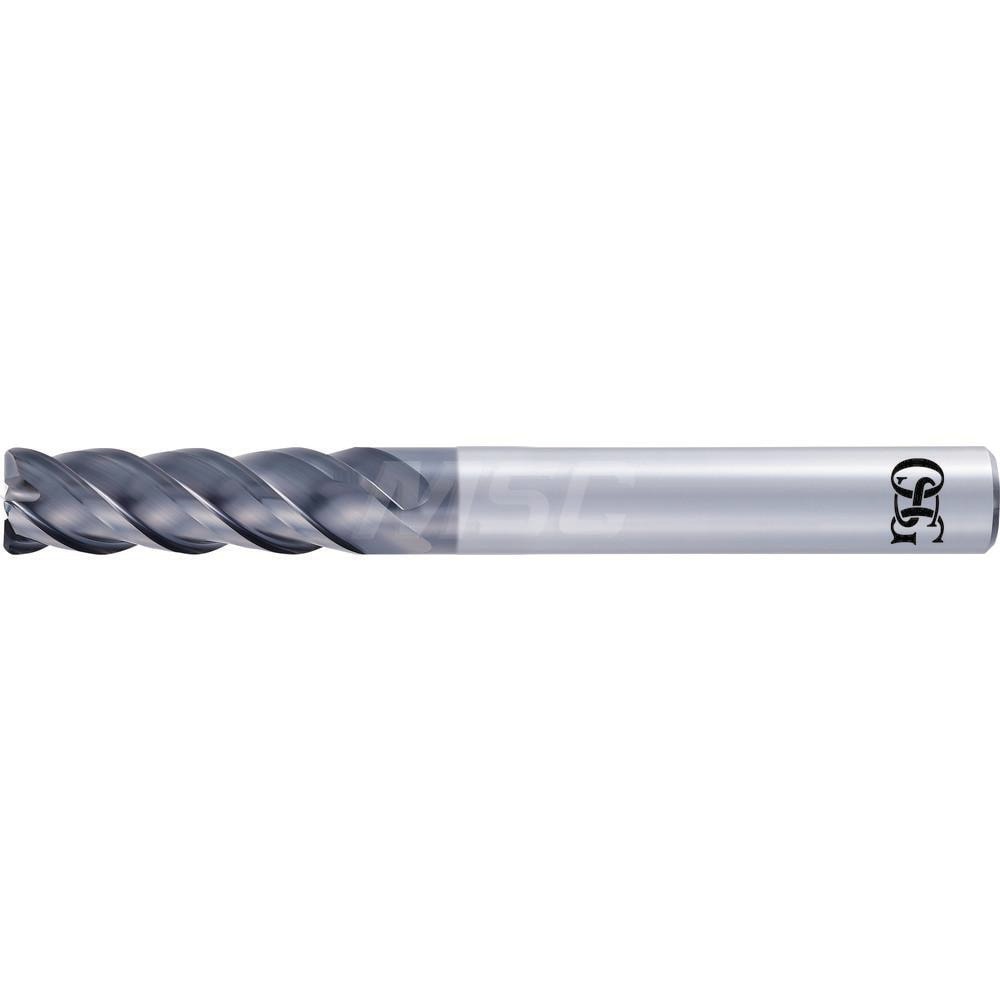 Corner Radius End Mill: 12 mm Dia, 38 mm LOC, 0.5 mm Radius, 4 Flutes, Solid Carbide