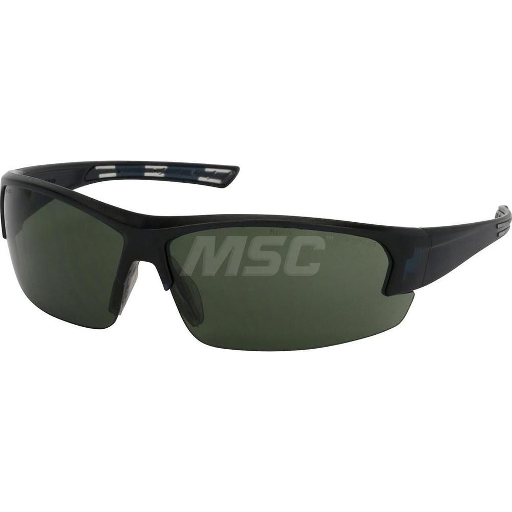 Safety Glass: Anti-Fog & Anti-Scratch, Polycarbonate, Gray Lenses, Half-Framed